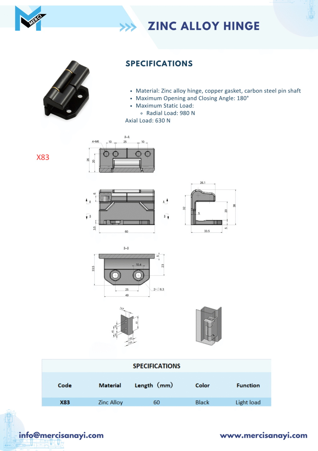 Zinc Alloy Hinge | X83
