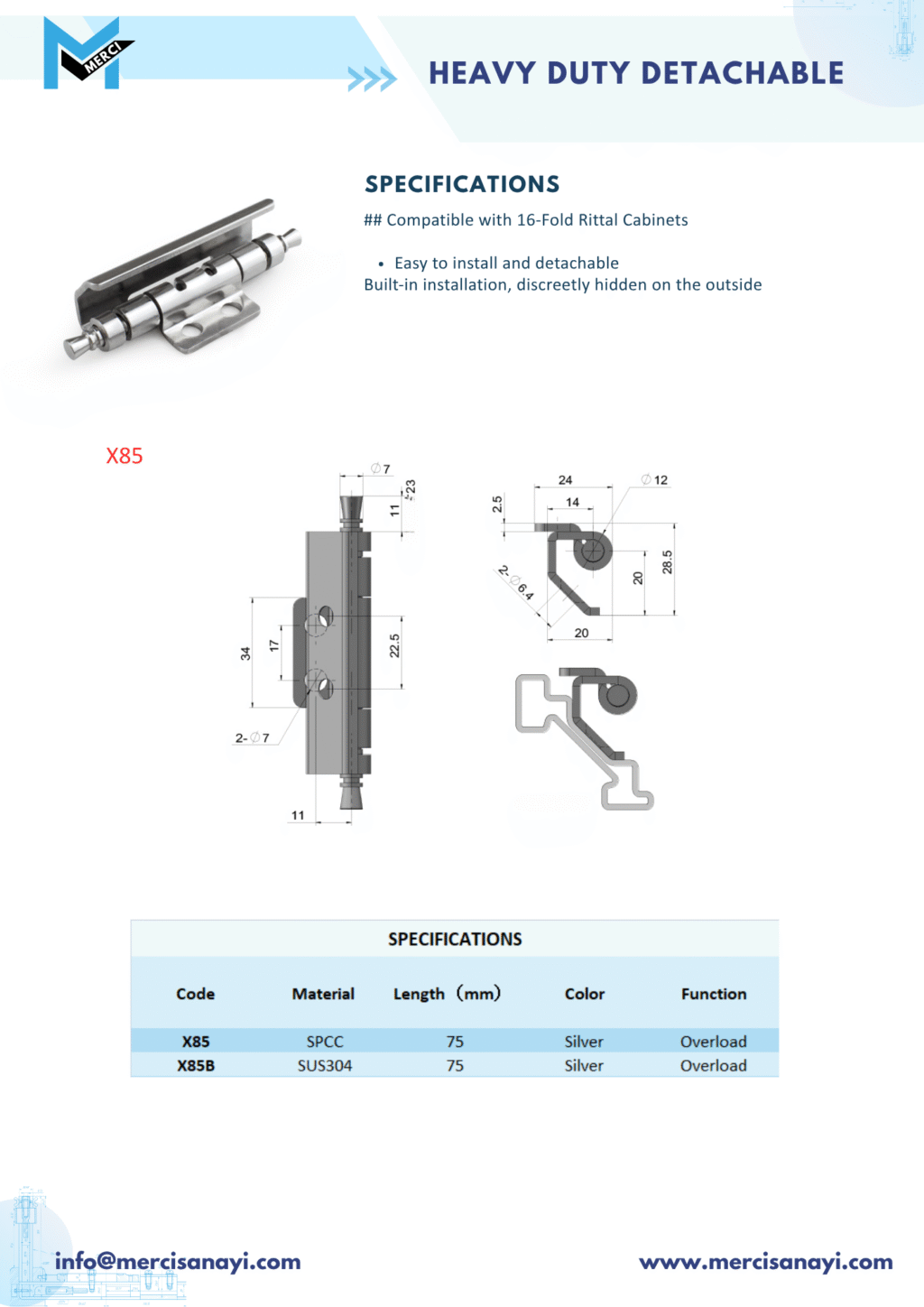 Heavy Duty Detachable | X85
