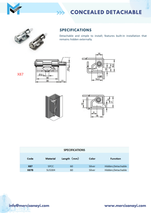 Concealed Detachable | X87