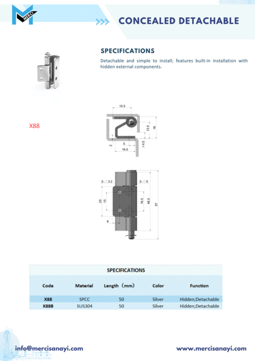 Concealed Detachable | X88