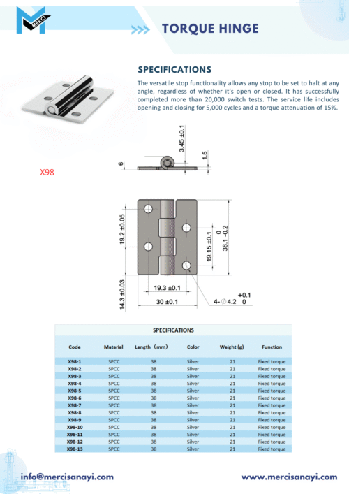 Torque Hinge | X98