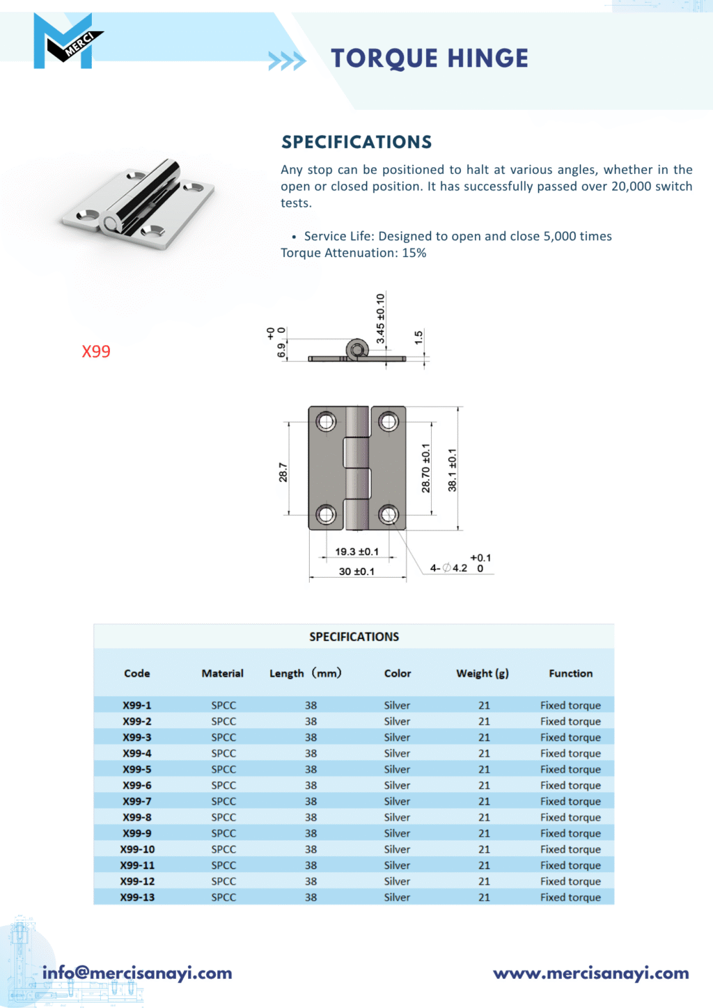 Torque Hinge | X99