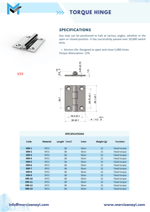 Torque Hinge | X99