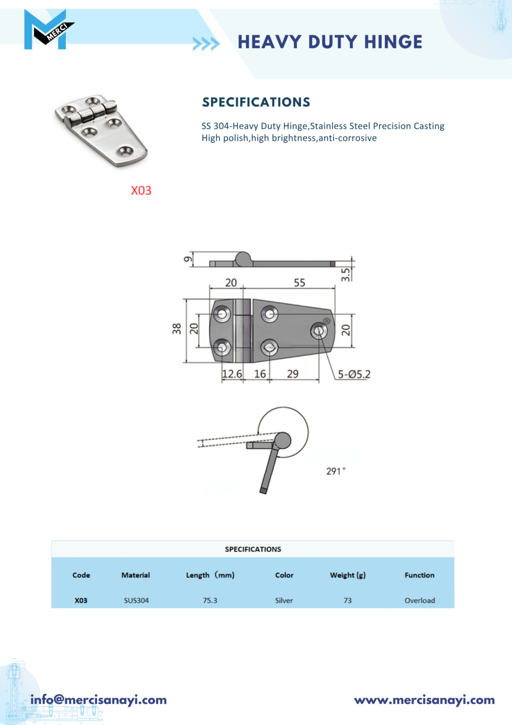 Heavy Duty Hinge | X03