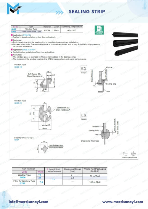 Sealing Strip - For Window -GY06