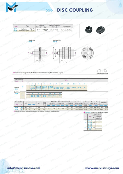 Disc Coupling | BN Series, Set-screw Type