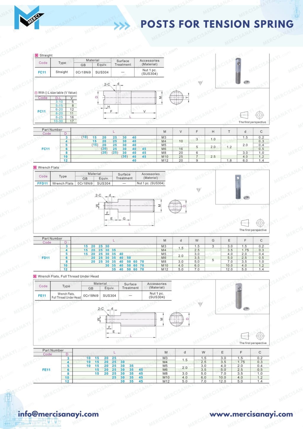 Posts for Tension Spring | Straight type
