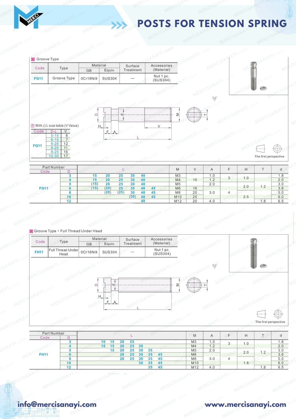Posts for Tension Springs | Groove Type