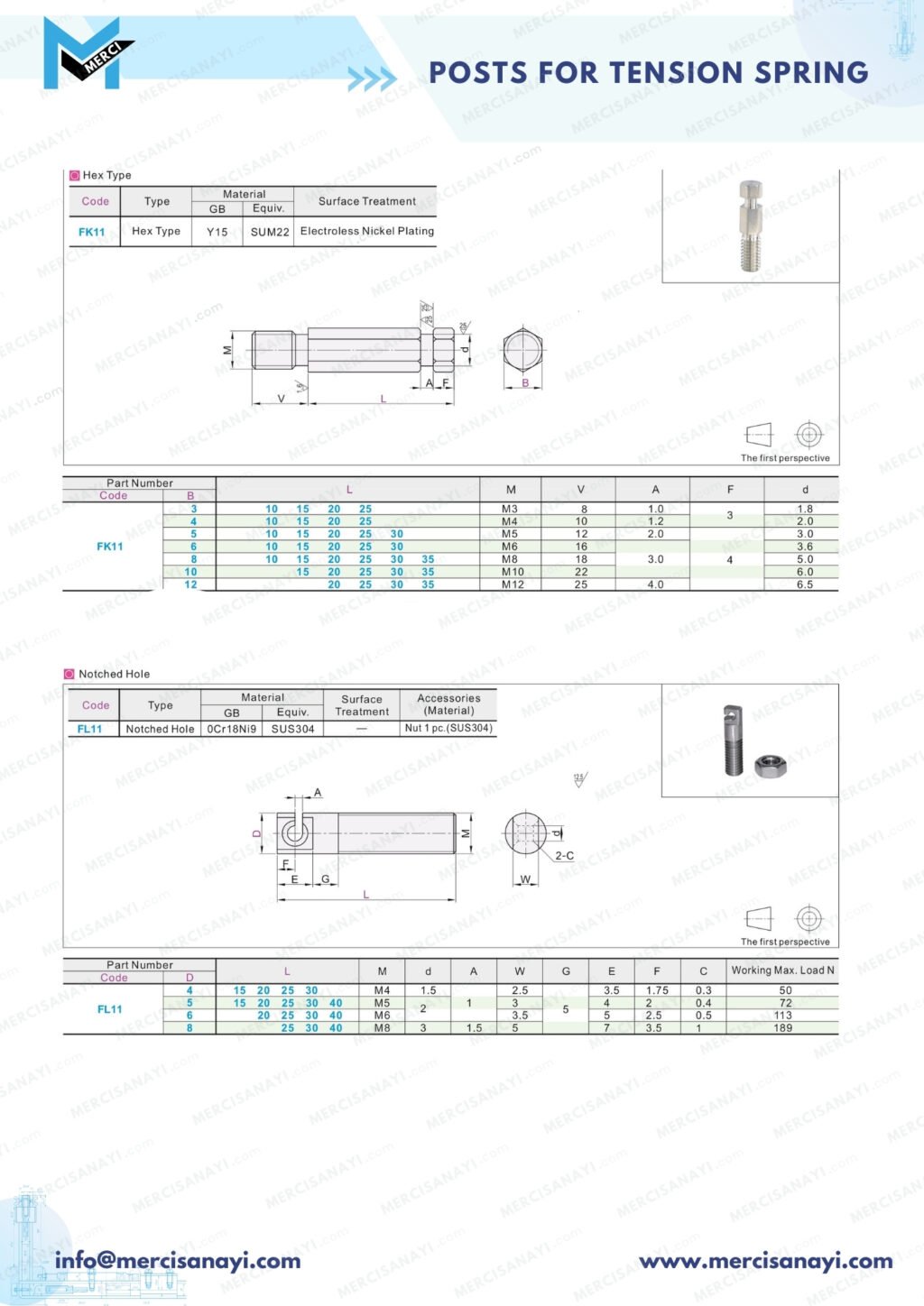 Posts for Tension Springs | Hex Type