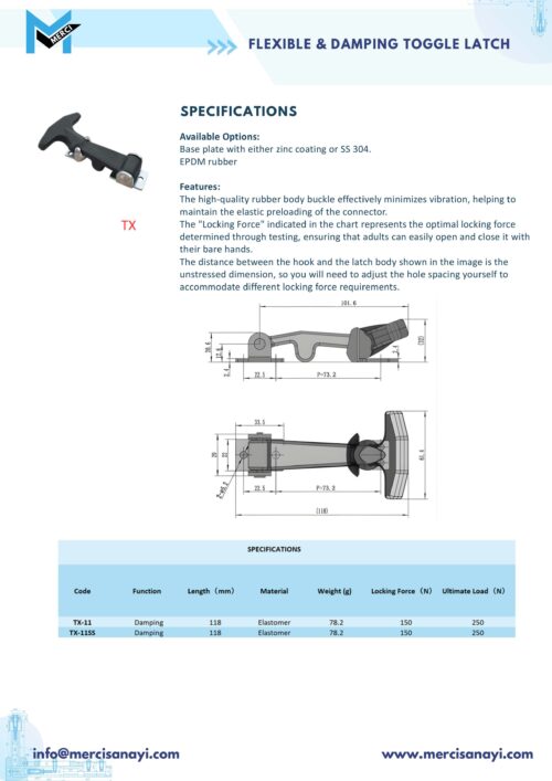 Flexible and Damping Toggle Latch
